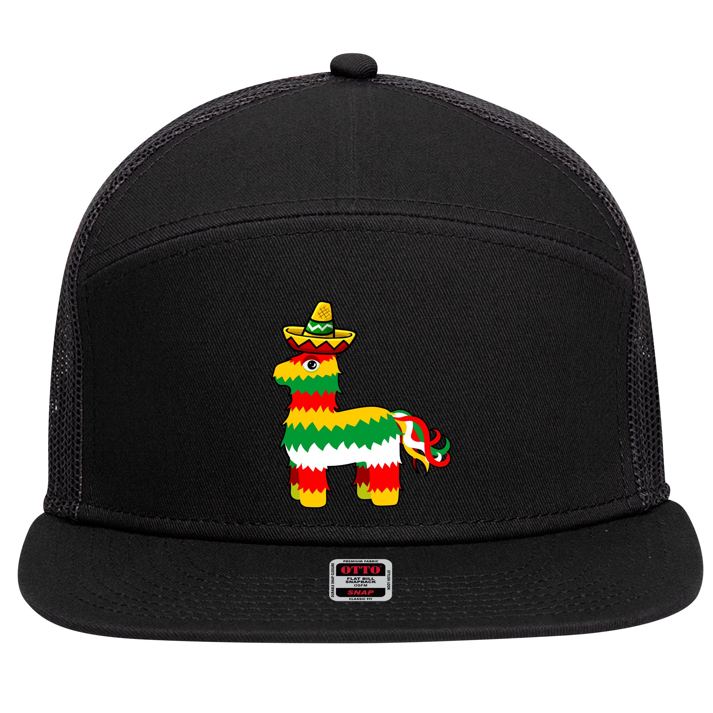 Cinco De Mayo Party Pinata Fiesta Sombrero 7 Panel Mesh Trucker Snapback Hat