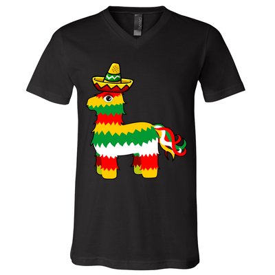 Cinco De Mayo Party Pinata Fiesta Sombrero V-Neck T-Shirt
