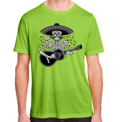 Cinco De Mayo Skeleton Playing the Guitar Adult ChromaSoft Performance T-Shirt