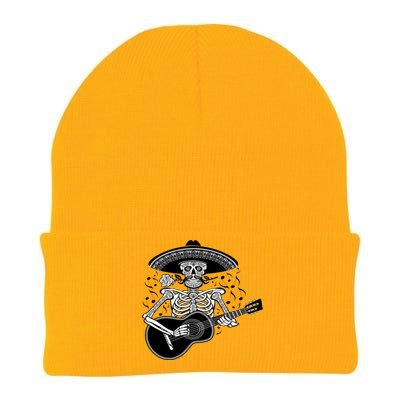 Cinco De Mayo Skeleton Playing the Guitar Knit Cap Winter Beanie