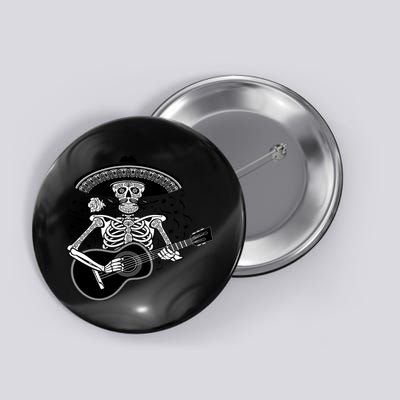 Cinco De Mayo Skeleton Playing the Guitar Button