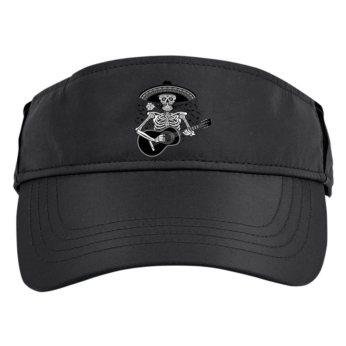 Cinco De Mayo Skeleton Playing the Guitar Adult Drive Performance Visor