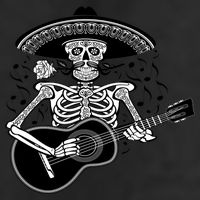 Cinco De Mayo Skeleton Playing the Guitar Adult Drive Performance Visor