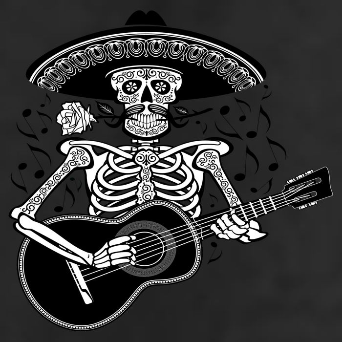 Cinco De Mayo Skeleton Playing the Guitar Adult Drive Performance Visor