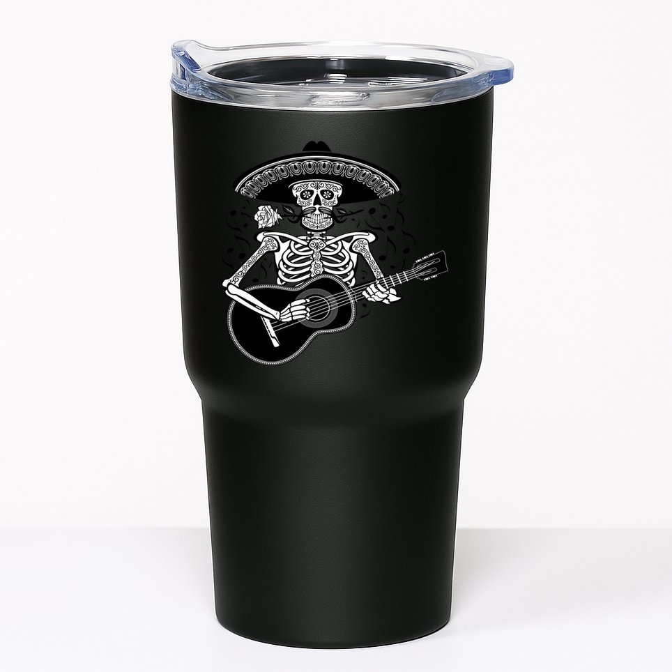 Cinco De Mayo Skeleton Playing the Guitar Tumbler