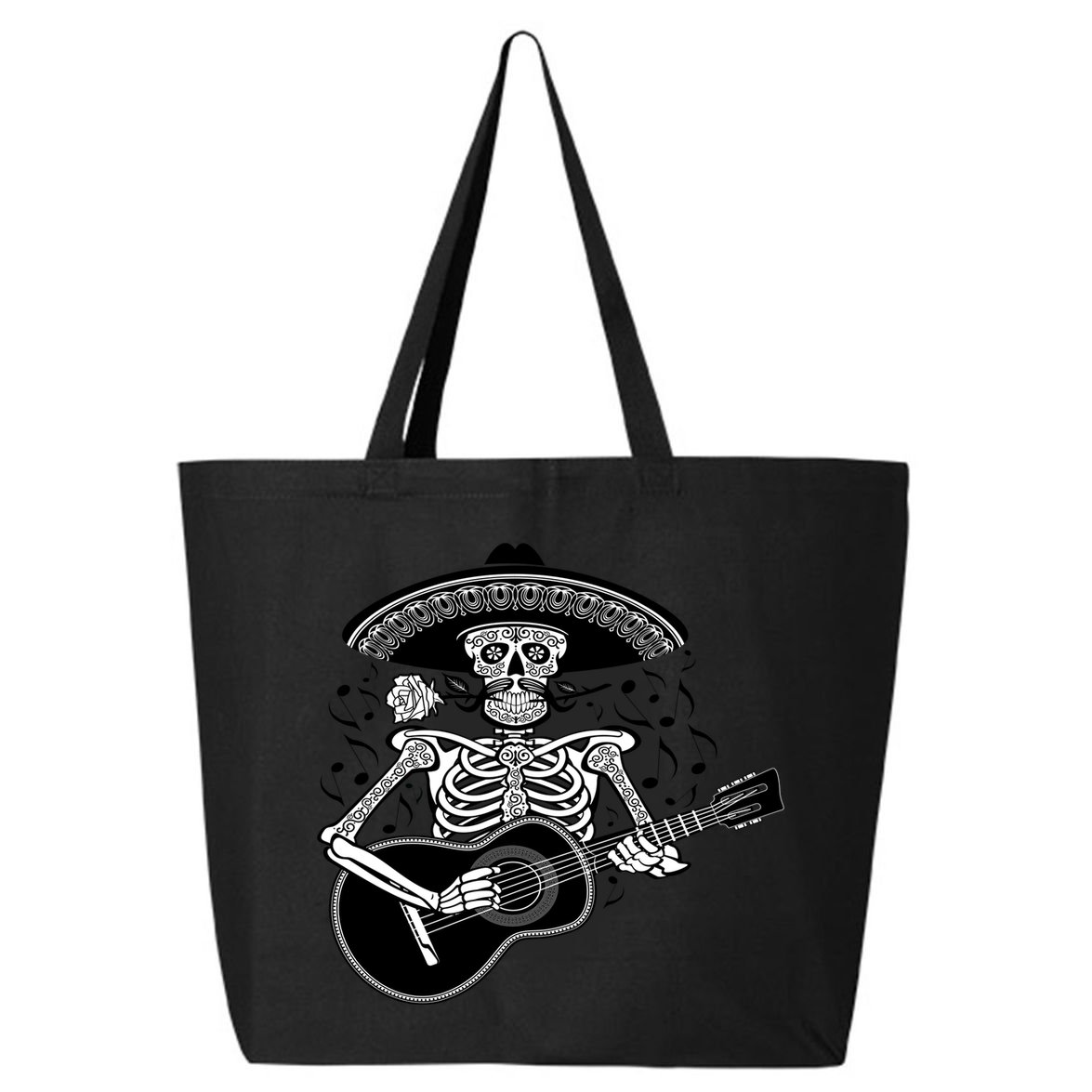 Cinco De Mayo Skeleton Playing the Guitar 25L Jumbo Tote