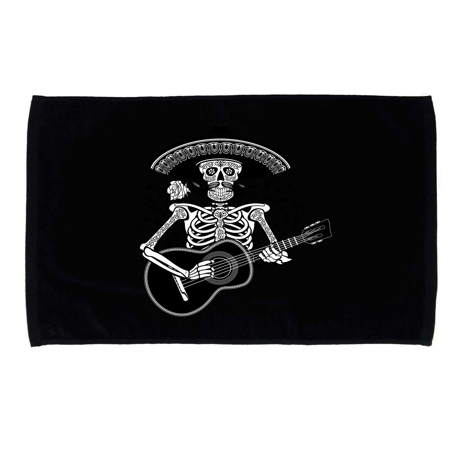 Cinco De Mayo Skeleton Playing the Guitar Microfiber Hand Towel