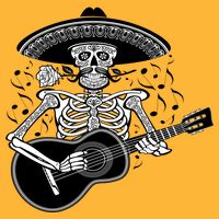 Cinco De Mayo Skeleton Playing the Guitar Performance Shirt
