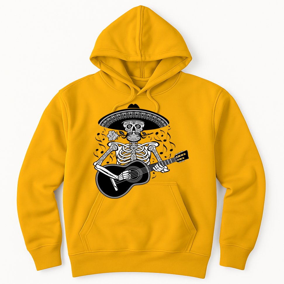 Cinco De Mayo Skeleton Playing the Guitar Hoodie