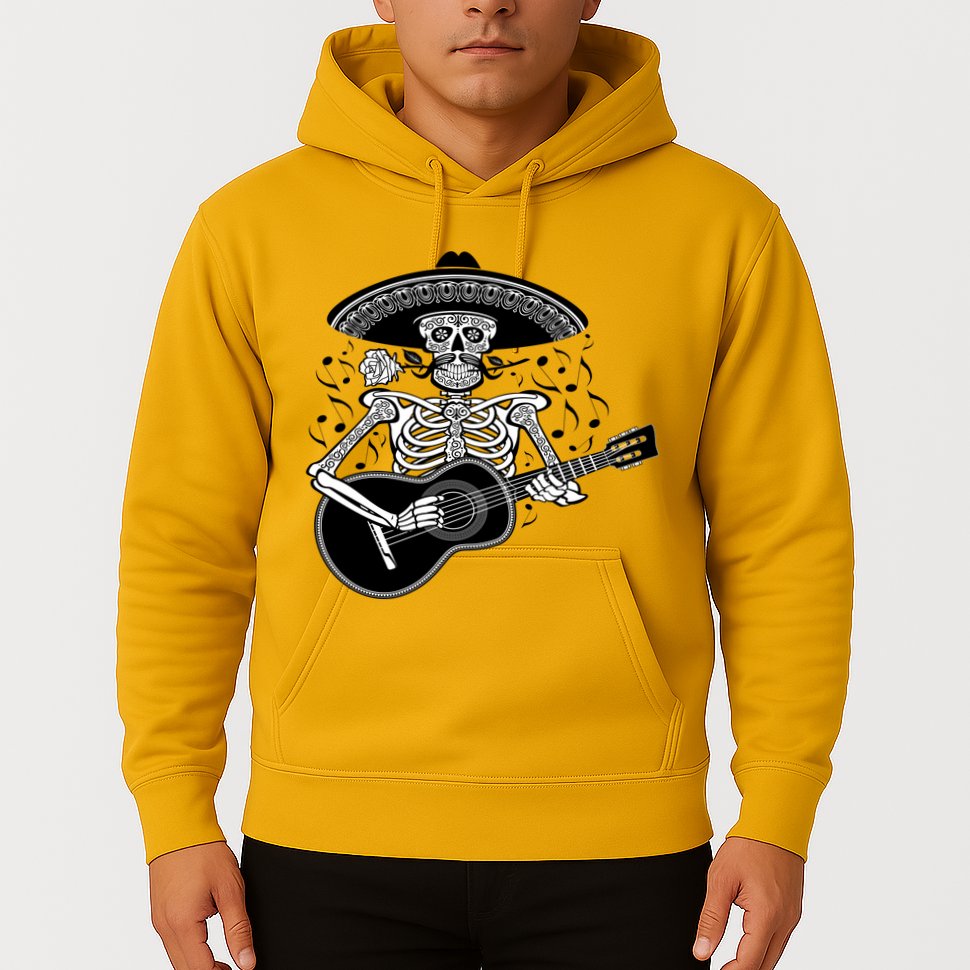 Cinco De Mayo Skeleton Playing the Guitar Hoodie