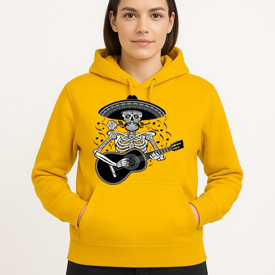 Cinco De Mayo Skeleton Playing the Guitar Hoodie
