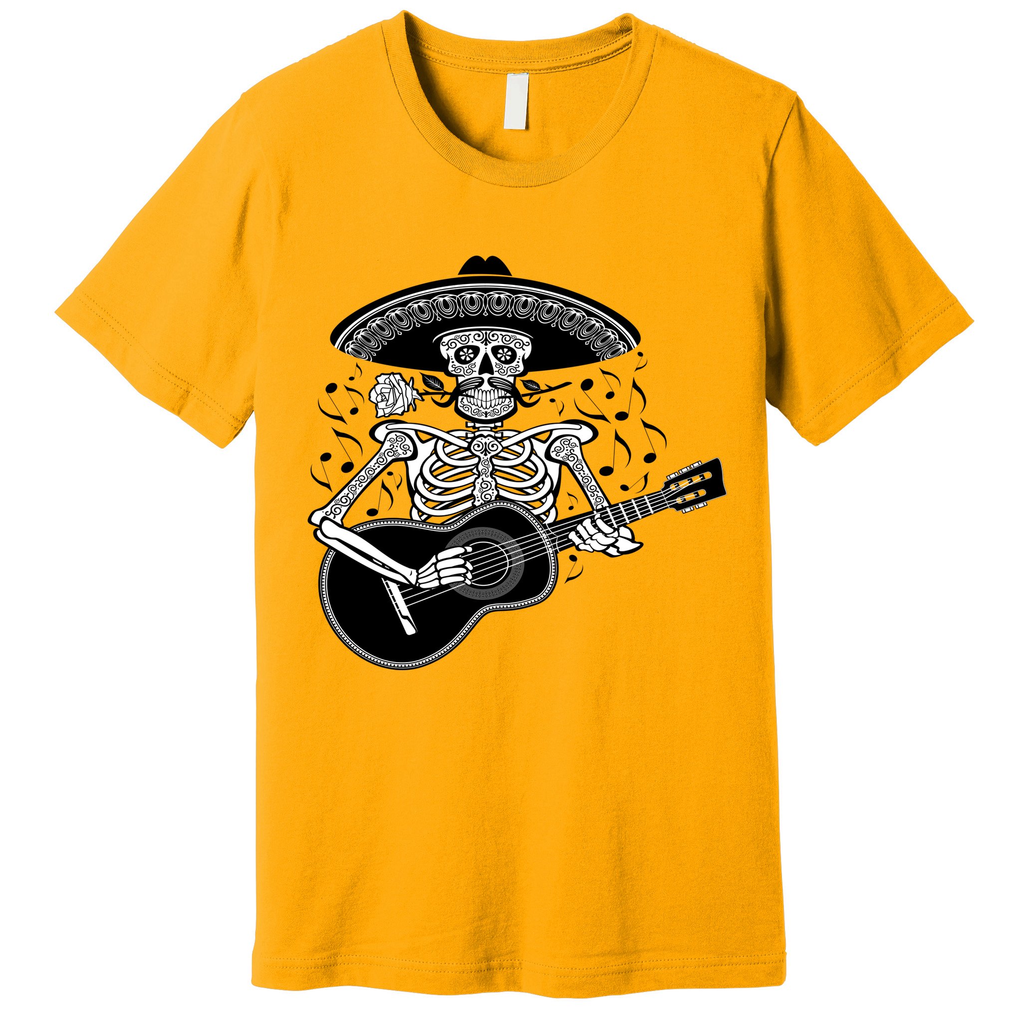 Cinco De Mayo Skeleton Playing the Guitar Premium T-Shirt