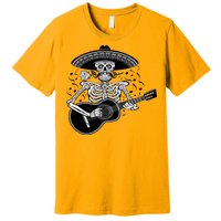 Cinco De Mayo Skeleton Playing the Guitar Premium T-Shirt