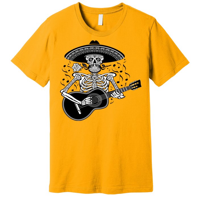 Cinco De Mayo Skeleton Playing the Guitar Premium T-Shirt