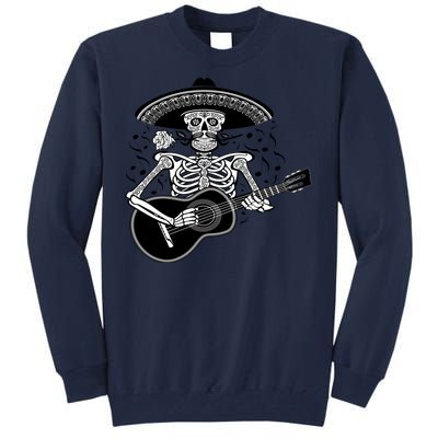 Cinco De Mayo Skeleton Playing the Guitar Tall Sweatshirt