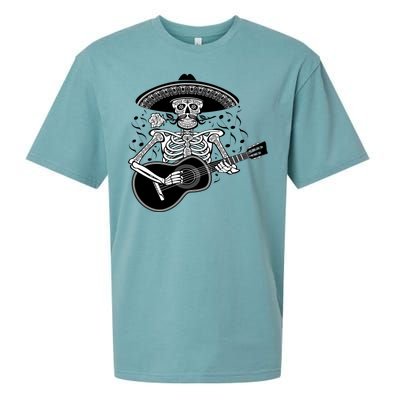 Cinco De Mayo Skeleton Playing the Guitar Sueded Cloud Jersey T-Shirt