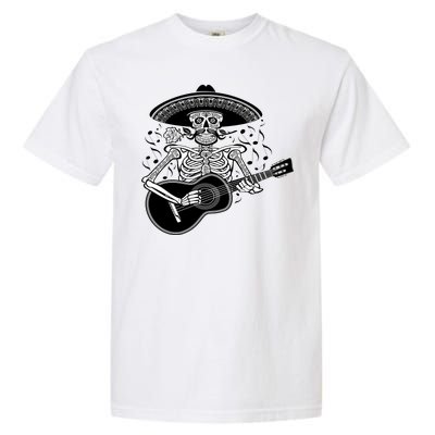 Cinco De Mayo Skeleton Playing the Guitar Garment-Dyed Heavyweight T-Shirt