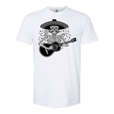 Cinco De Mayo Skeleton Playing the Guitar Softstyle CVC T-Shirt