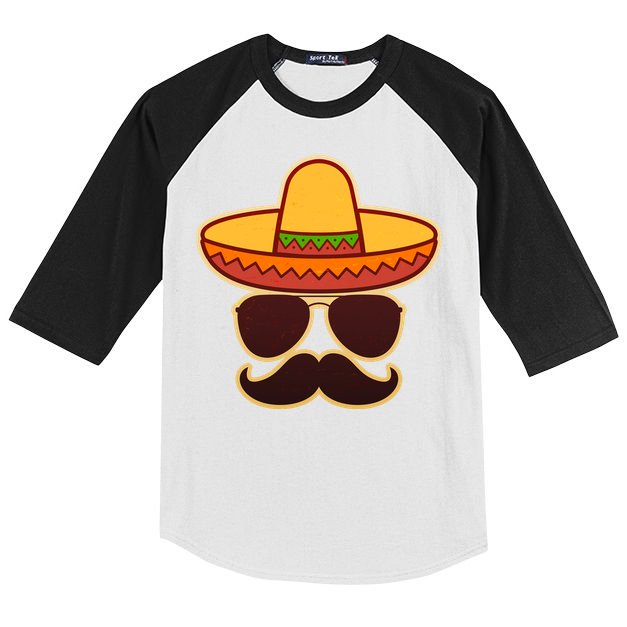 Cinco De Mayo Sombrero 'Stash  Kids Colorblock Raglan Jersey