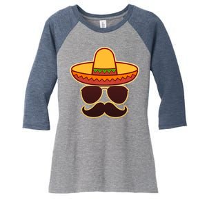 Cinco De Mayo Sombrero 'Stash  Women's Tri-Blend 3/4-Sleeve Raglan Shirt