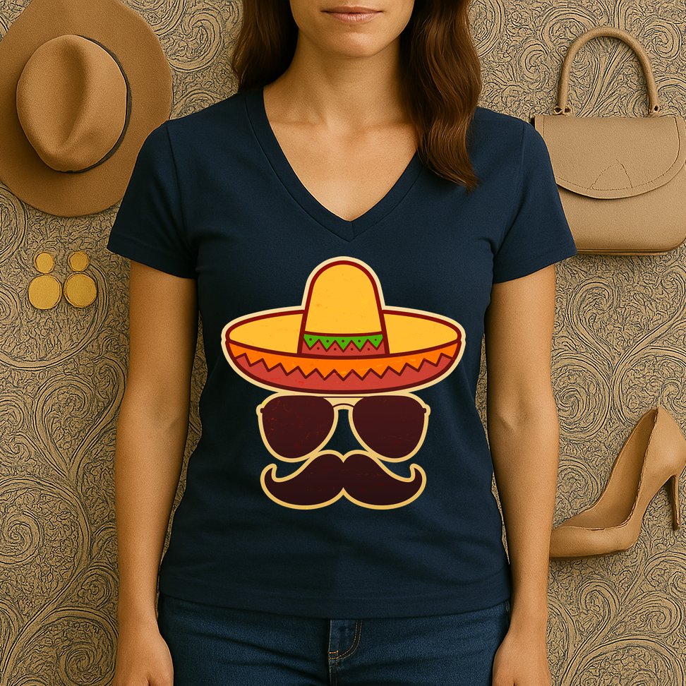 Cinco De Mayo Sombrero 'Stash  Women's V-Neck T-Shirt