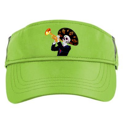 Cinco De Mayo Sugar Skull Playing Trumpet Adult Drive Performance Visor