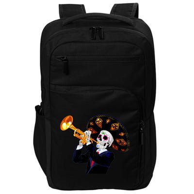 Cinco De Mayo Sugar Skull Playing Trumpet Impact Tech Backpack