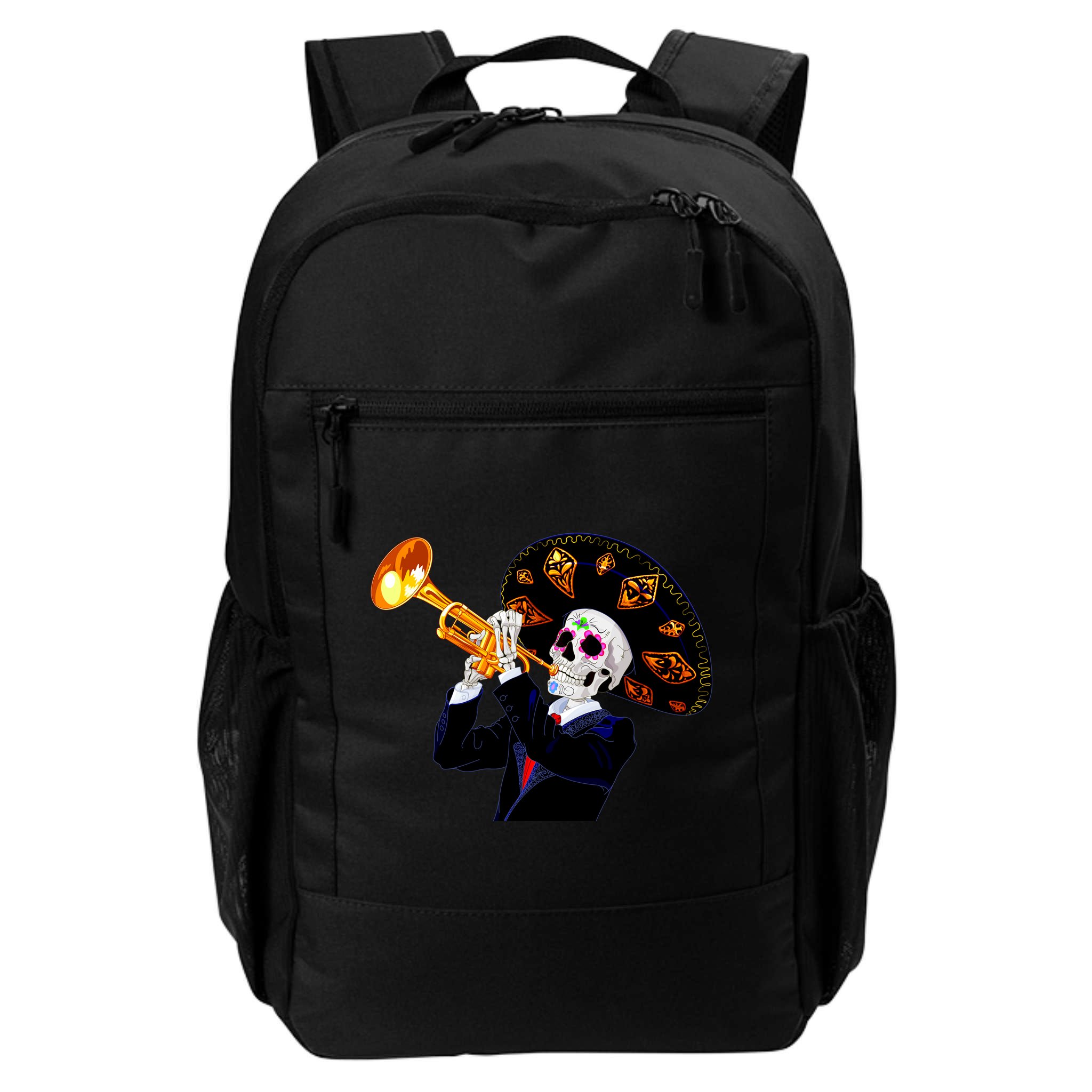 Cinco De Mayo Sugar Skull Playing Trumpet Backpack