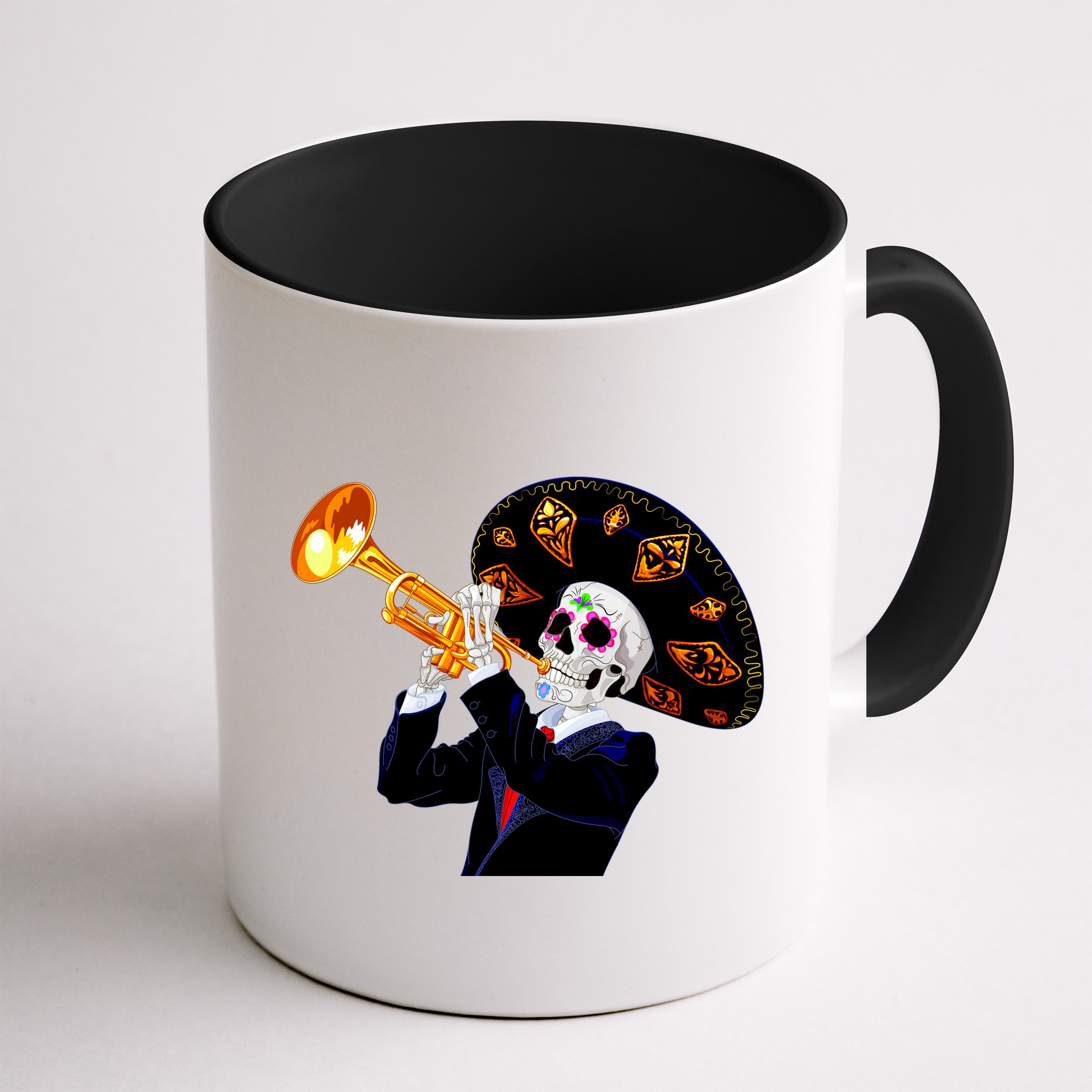 Cinco De Mayo Sugar Skull Playing Trumpet Mug