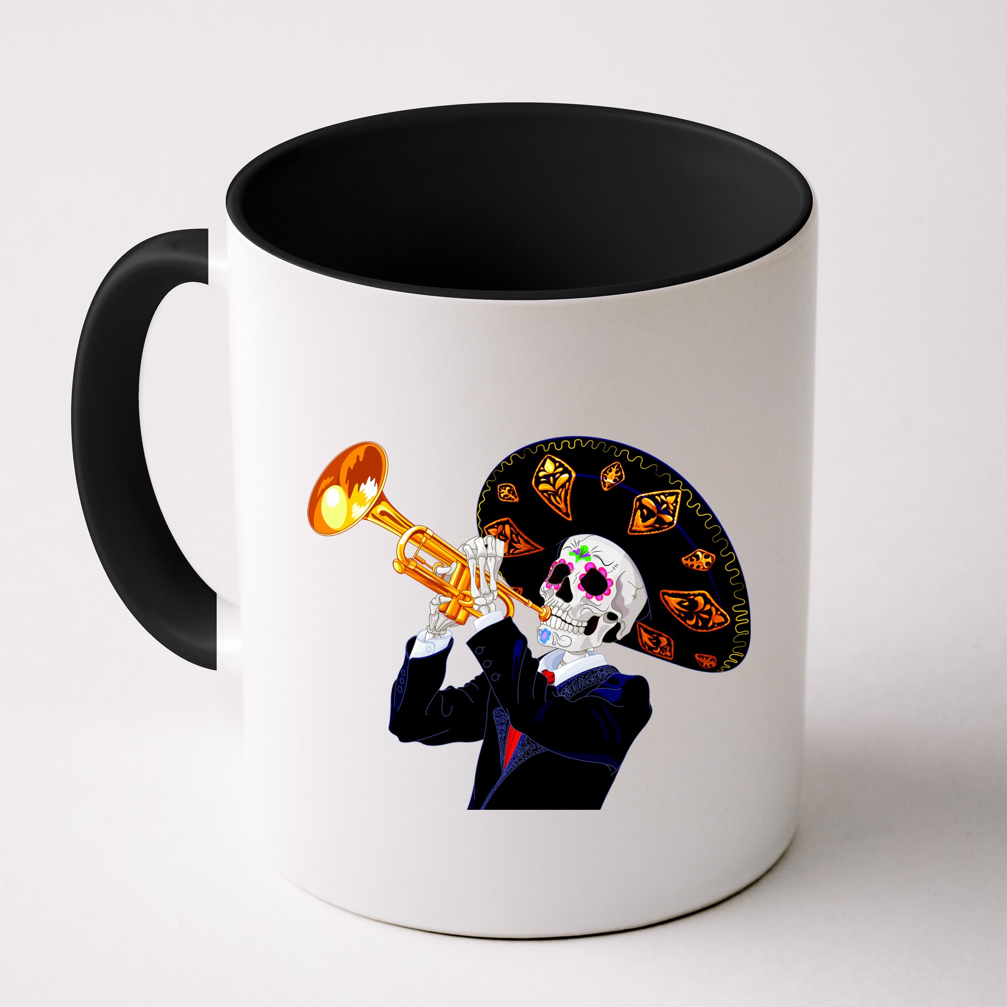 Cinco De Mayo Sugar Skull Playing Trumpet Mug