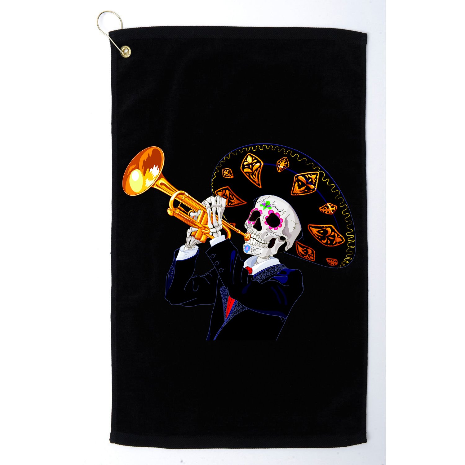 Cinco De Mayo Sugar Skull Playing Trumpet Golf Towel
