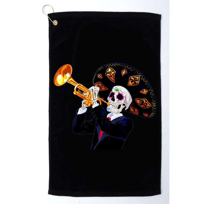 Cinco De Mayo Sugar Skull Playing Trumpet Golf Towel