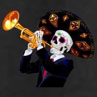 Cinco De Mayo Sugar Skull Playing Trumpet Golf Towel