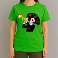 Cinco De Mayo Sugar Skull Playing Trumpet T-Shirt