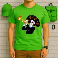 Cinco De Mayo Sugar Skull Playing Trumpet T-Shirt