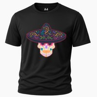 Cinco De Mayo Sugar Skull Sombrero Cooling Performance Crew T-Shirt