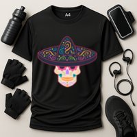 Cinco De Mayo Sugar Skull Sombrero Cooling Performance Crew T-Shirt
