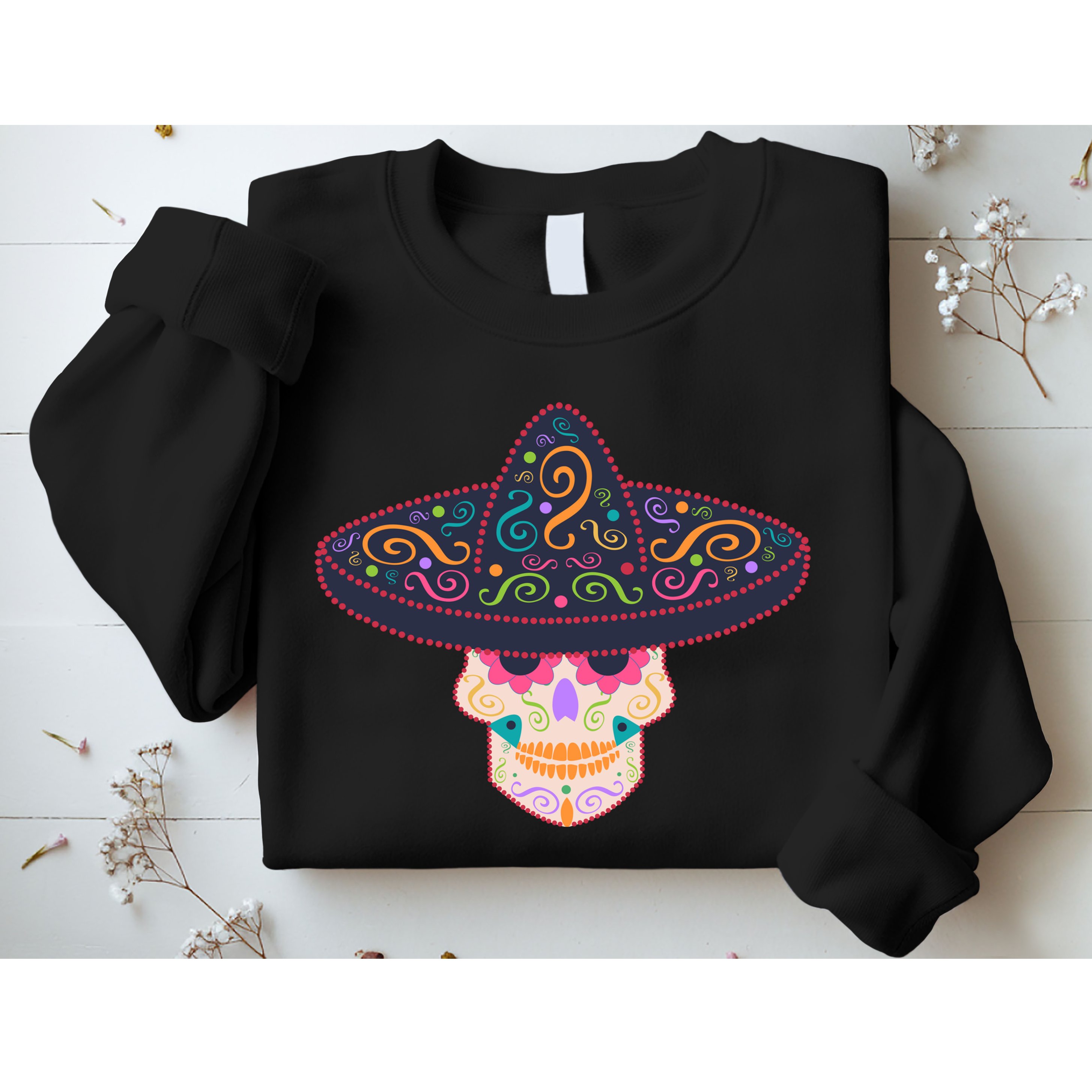 Cinco De Mayo Sugar Skull Sombrero Sweatshirt
