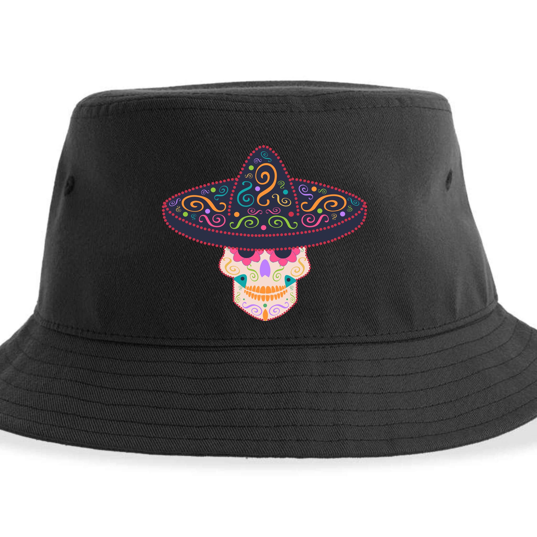 Cinco De Mayo Sugar Skull Sombrero Sustainable Bucket Hat
