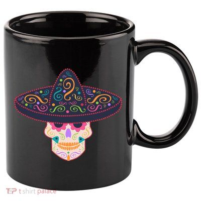 Cinco De Mayo Sugar Skull Sombrero 11oz C Handle Ceramic Mug
