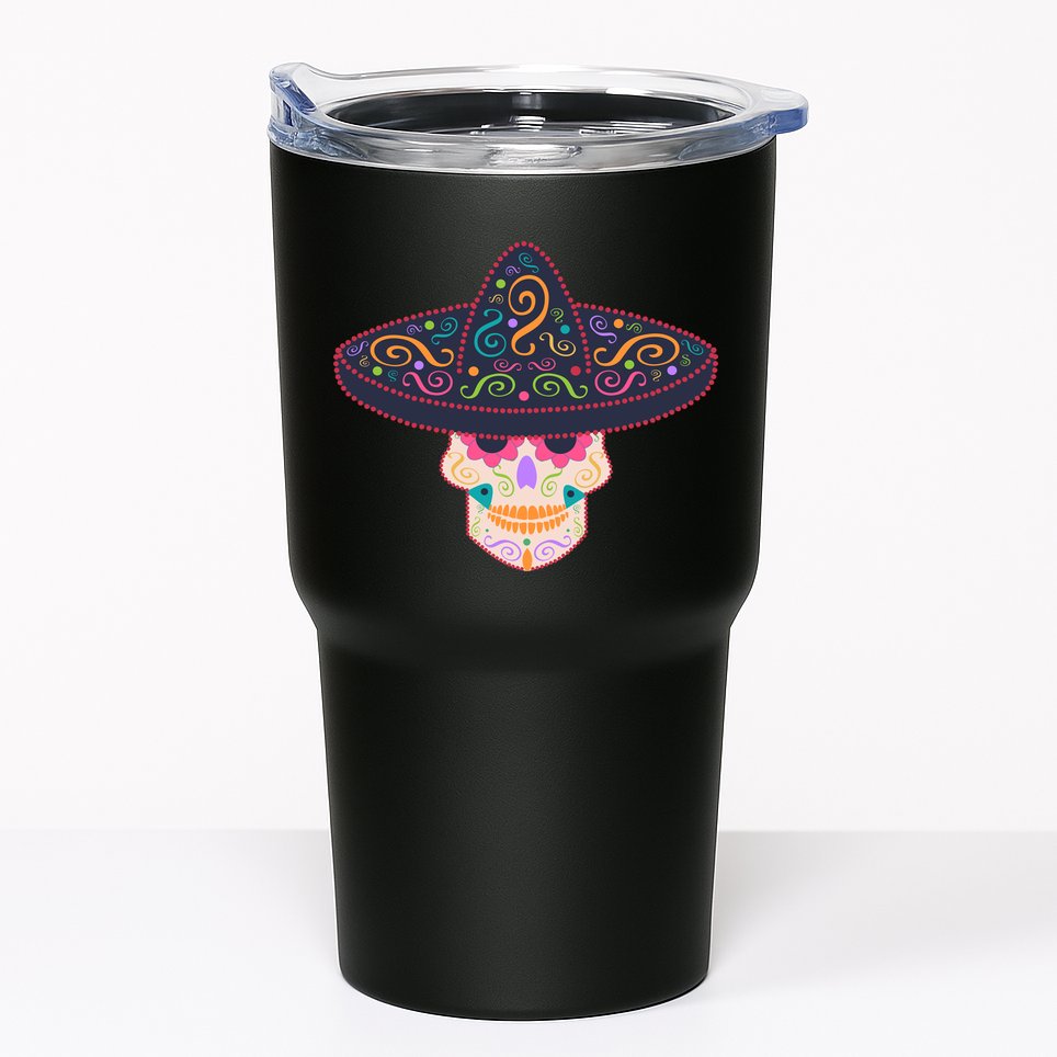 Cinco De Mayo Sugar Skull Sombrero Tumbler