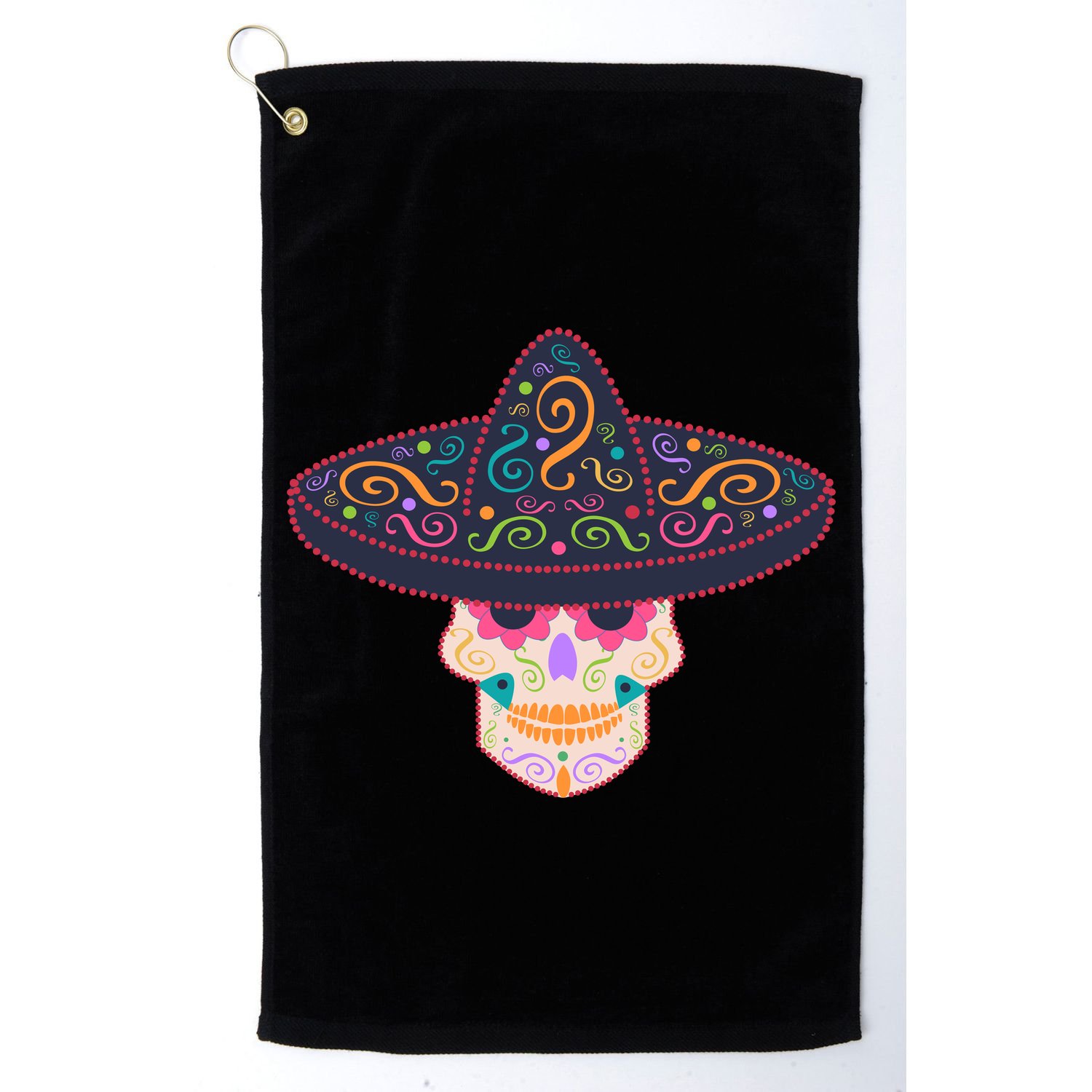 Cinco De Mayo Sugar Skull Sombrero Golf Towel