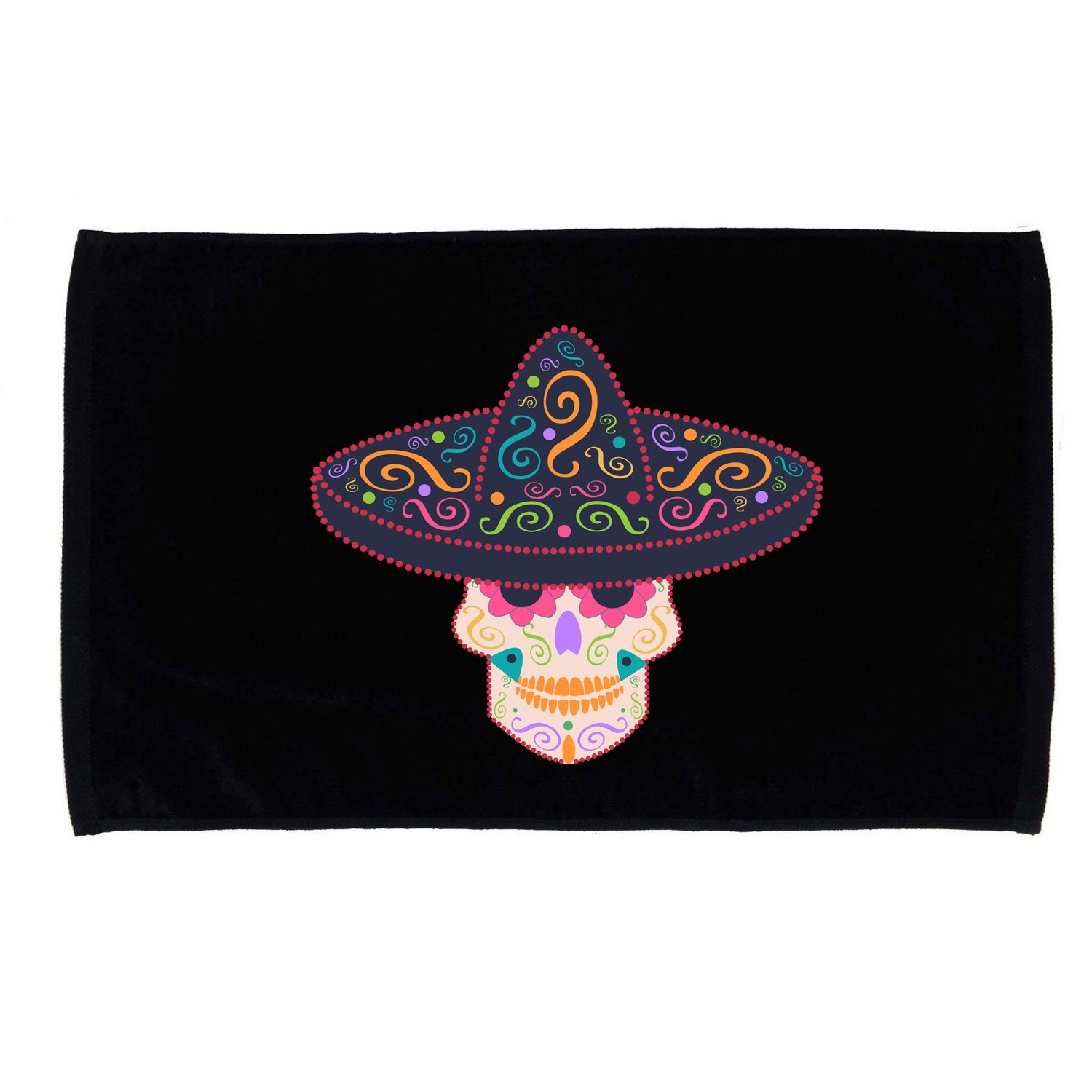 Cinco De Mayo Sugar Skull Sombrero Microfiber Hand Towel