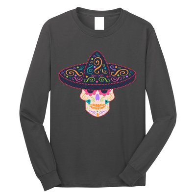 Cinco De Mayo Sugar Skull Sombrero Long Sleeve Shirt