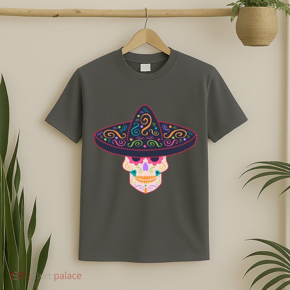 Cinco De Mayo Sugar Skull Sombrero T-Shirt