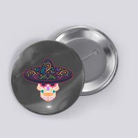 Cinco De Mayo Sugar Skull Sombrero Button