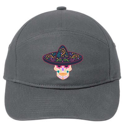 Cinco De Mayo Sugar Skull Sombrero 7-Panel Snapback Hat