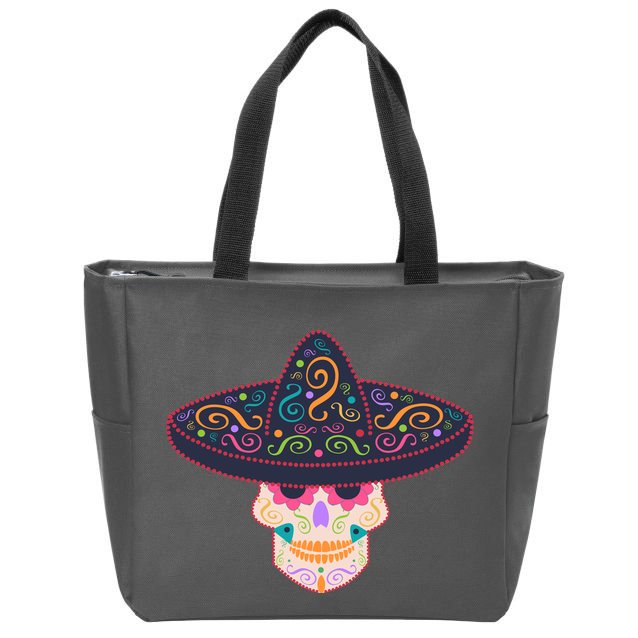 Cinco De Mayo Sugar Skull Sombrero Zip Tote Bag