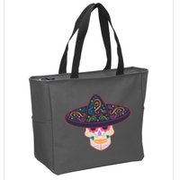 Cinco De Mayo Sugar Skull Sombrero Zip Tote Bag