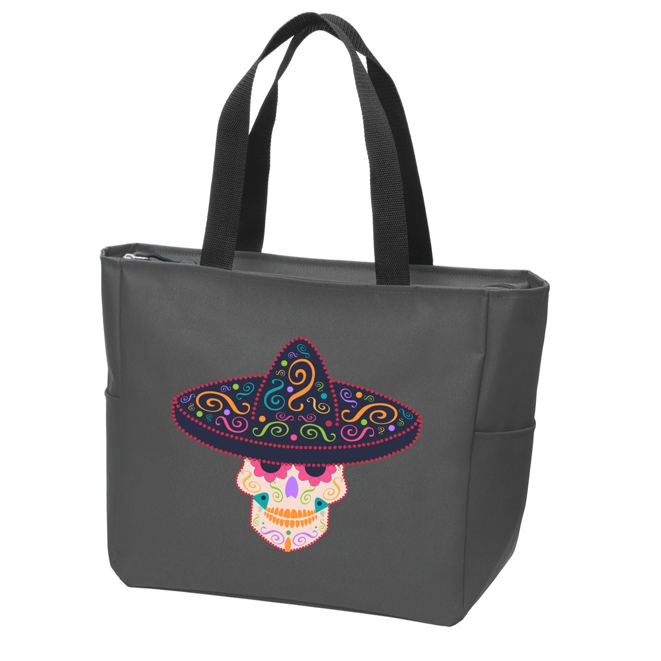 Cinco De Mayo Sugar Skull Sombrero Zip Tote Bag